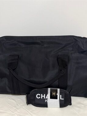 Black Nylon Travel Duffel Bag with Strap